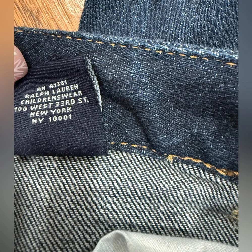 Ralph Lauren Girls Dark Wash Straight Leg Jeans Size 6X Classic Denim Vintage